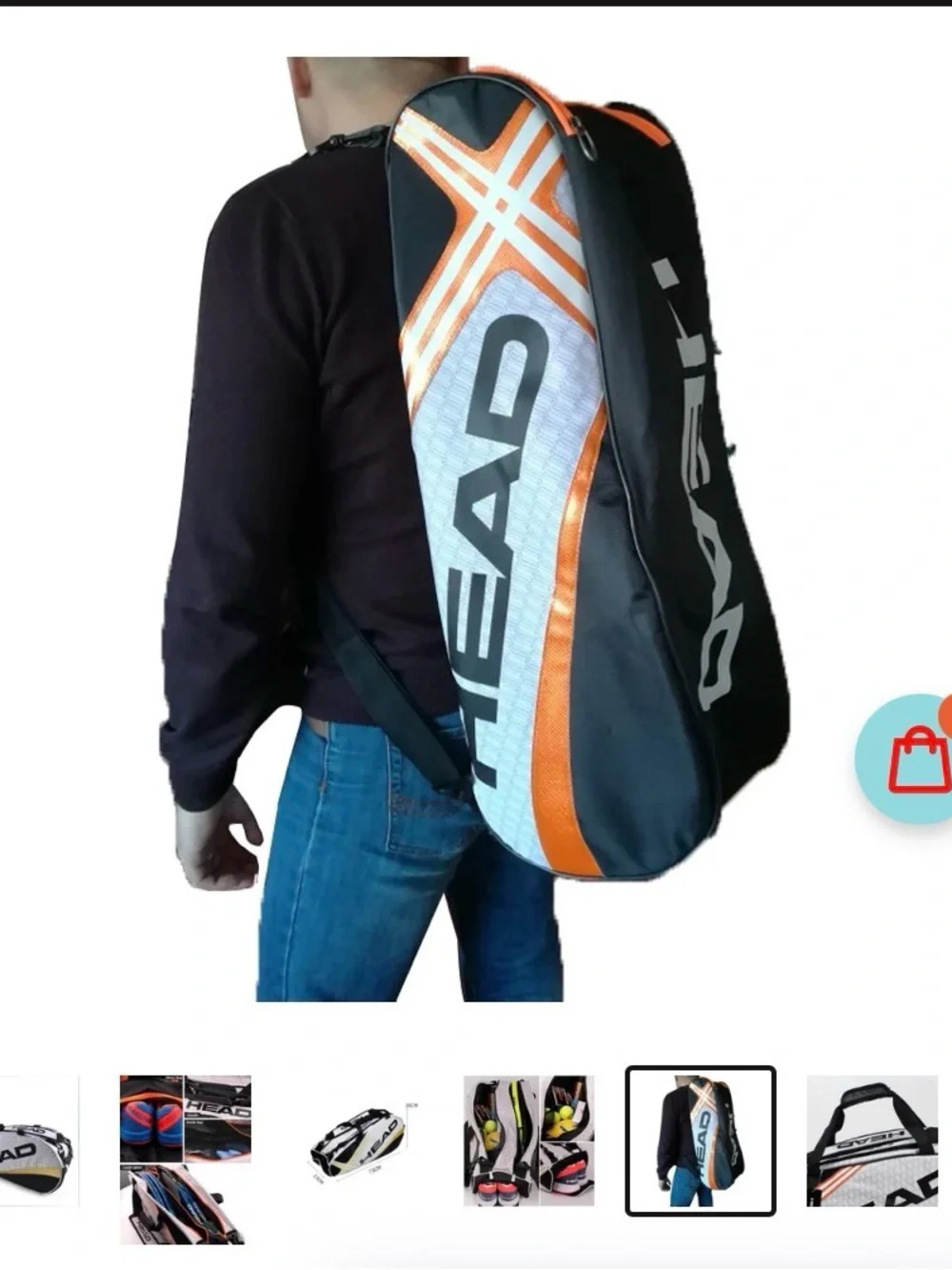 Head Men’s Duffel Bag in White, Black and Orange